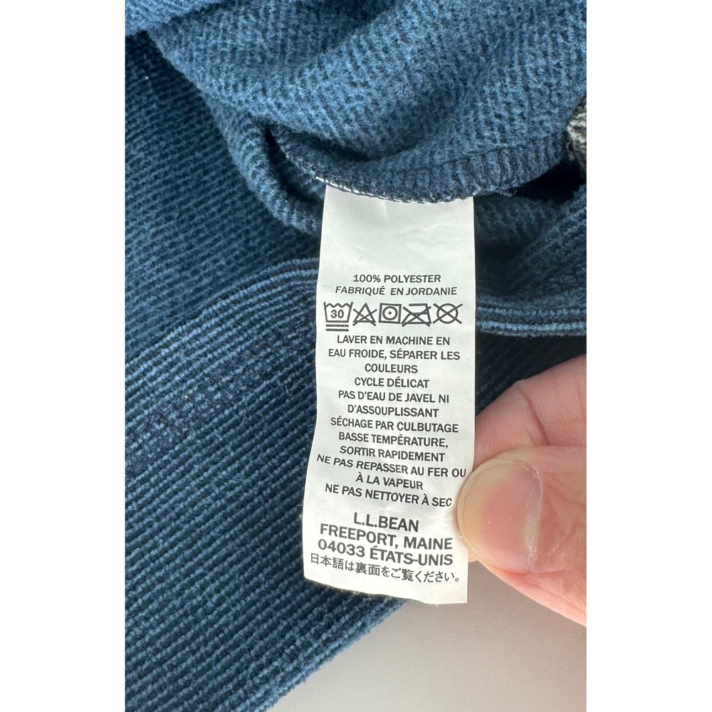 LLBean Mens Blue Striped Long Sleeve Henley Pocket Shirt XL Tall - Picture 5 of 6